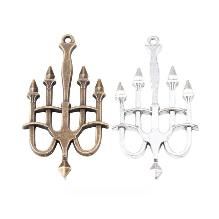 Vintage Candelabra Charms in Multiple Finishes for Jewelry Making
