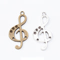Treble Clef Metal Charm 2 Finish Options Craft Supply view 1