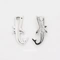 Curved Shark Charm in Antique Silver for Jewelry Making view 1