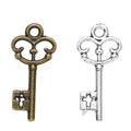 Ornate Skeleton Key Metal Charm Pendant in 2 Finishes for DIY Jewelry view 1