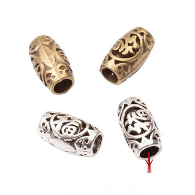 Openwork Fu Character Large Hole Metal Bead shown in the available visible finishes