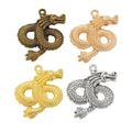 Coiled Chinese Dragon Charm Metal Jewelry Making Component view 1