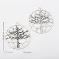 Large Round Tree Charm in Antique Silver Finish for Jewelry view 1