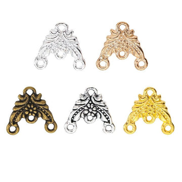 Three-Loop Crown Connector Jewelry Connector Component in 5 Visible Finishes
