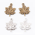 Maple Leaf Metal Charms in 3 Pictured Finishes for Jewelry Making view 1