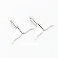 Silver Tone Whale Tail Metal Charms With Smooth Sculpted Finish view 1