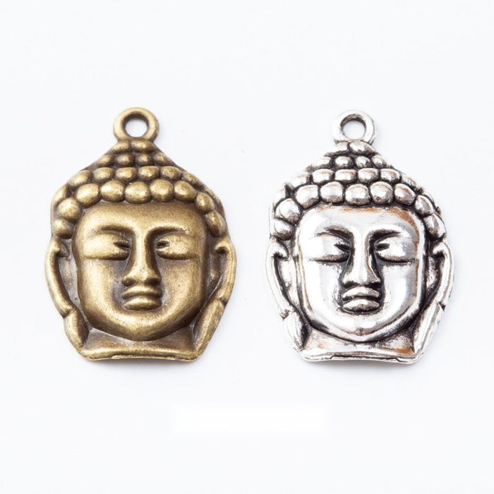 2-Finish Buddha Head Metal Jewelry Components for Crafts