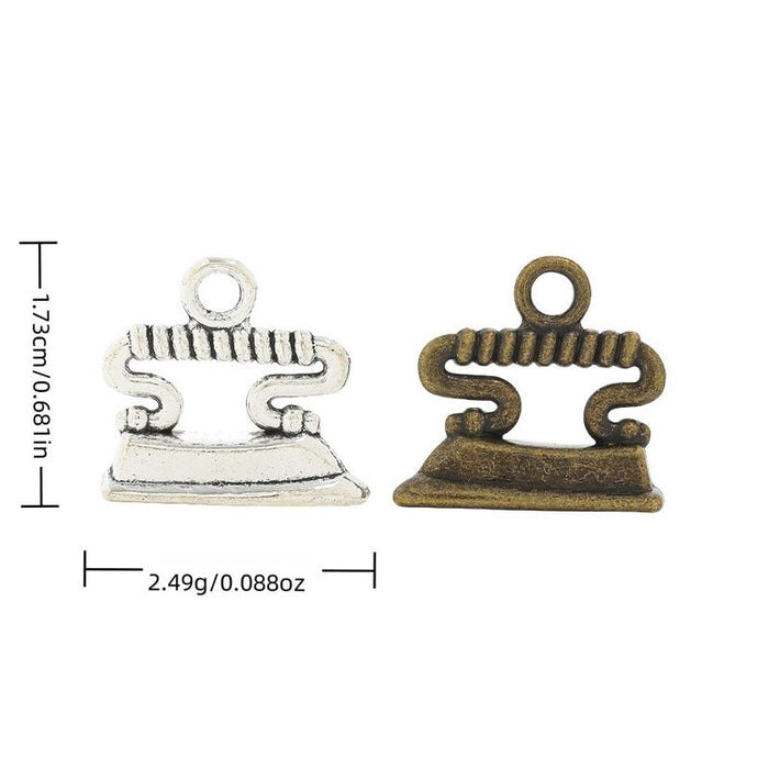 Vintage Flat Iron Metal Charms in Two Antique Finishes