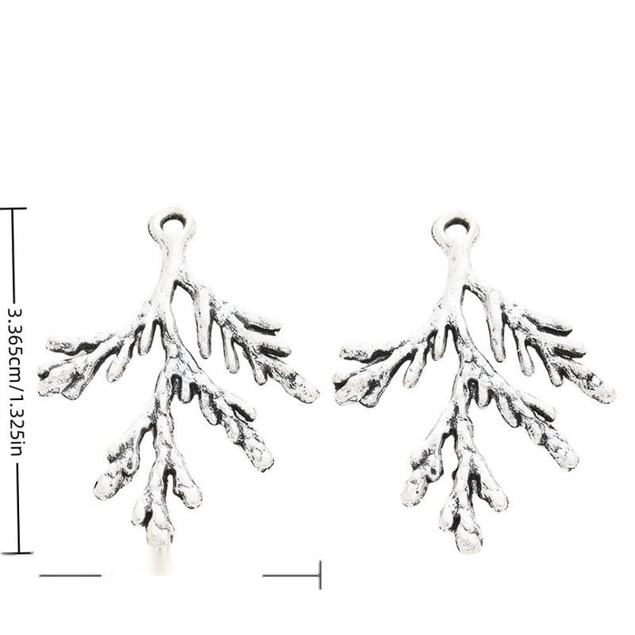 Branch Sprig Vintage Metal Charm Pendant for Jewelry Making