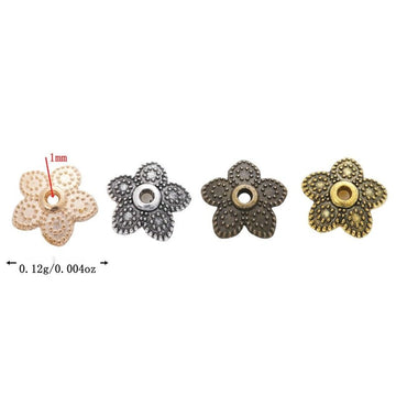 Rounded Flower Bead Caps in Four Metallic Finishes