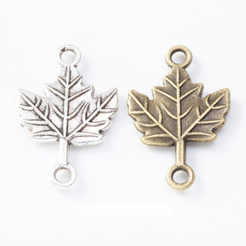 Double Loop Maple Leaf Connector Metal Jewelry Making Pieces