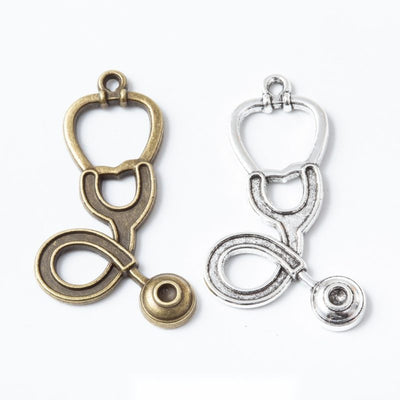 Stethoscope metal design group view on a light background