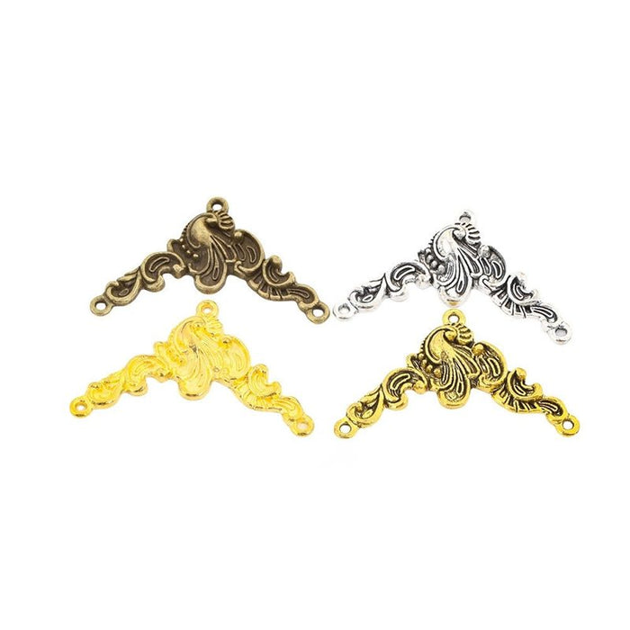 Triangular Floral Multi Loop Connectors in 4 Metal Finish Options