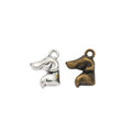 Dog Head Profile Detailed Metal Charm in 2 Finishes view 1