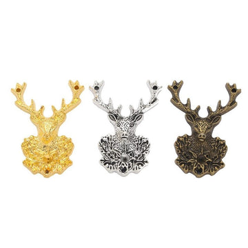 Ornate Deer Head Charm In 3 Metal Finishes For Jewelry Making