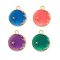 Enamel Moon and Star Disc Alloy Charm in 4 Pictured Options view 1