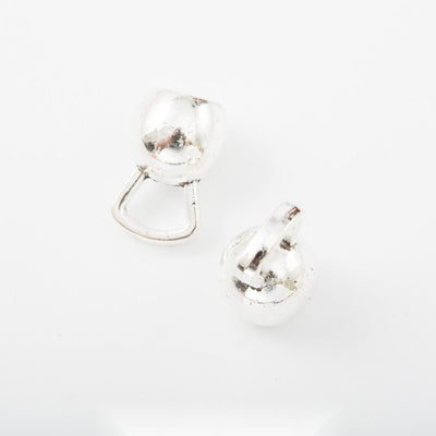 Clear Crystal Barbell Charm Pendant finish comparison showing a clear faceted ball at each end of a curved metal bar
