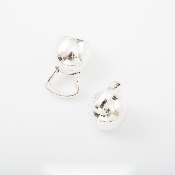 Antique Metal Clear Crystal Barbell Charm Pendant With Textured Detail, Single Finish