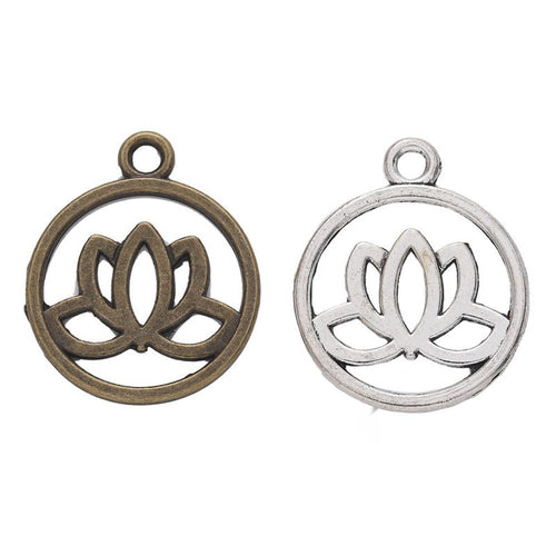 Round Lotus metal piece showing overall shape and available finishes