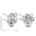 Floral Teapot Metal Charms in Antique Silver Finish view 1