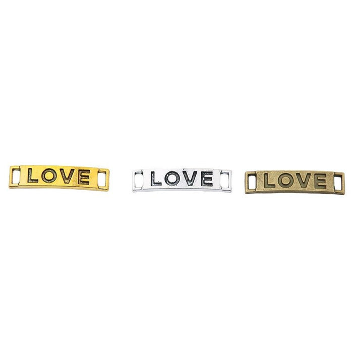 LOVE Letter Bar Connectors in Three Metal Finishes