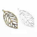 Openwork Leaf Metal Charms in Two Antique Finishes view 1