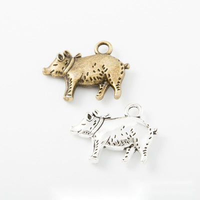 Spotted Pig Metal Charm Pendant shown in the available visible finishes