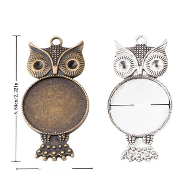 Owl Cabochon Setting metal design group view on a light background