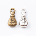 Dollar Money Bag Metal Charm 2 Finish Options Craft Supply view 1