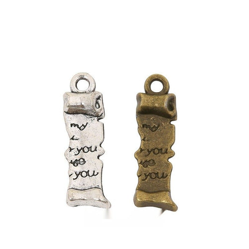 Scroll Letter Plaque components shown together in the available finishes