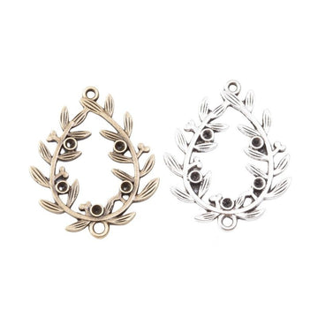 Leaf Wreath Oval Chandelier Connector in Two Antique Finishes
