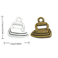 Small Electric Iron Metal Charms in Two Antique Finishes view 1