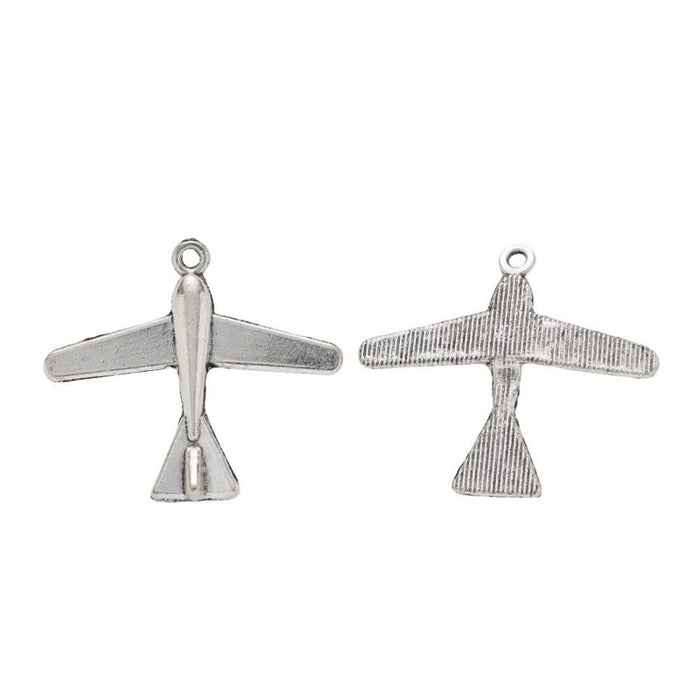 Passenger Airplane Vintage Metal Charm Pendant for Jewelry Making