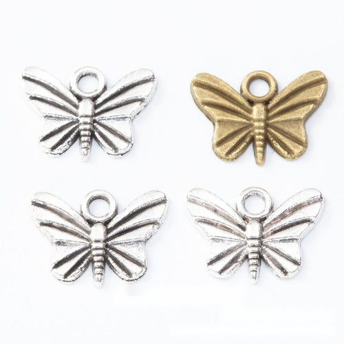 Butterfly metal component, front grouping showing the available finishes.