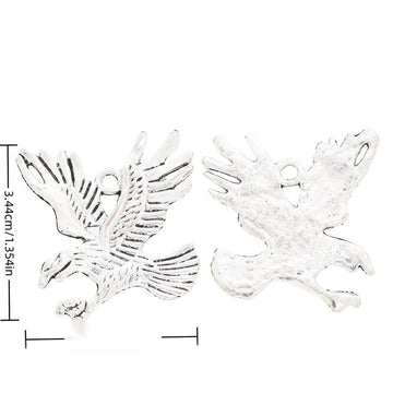 Flying Eagle Detailed Alloy Charm in Antique Silver Finish