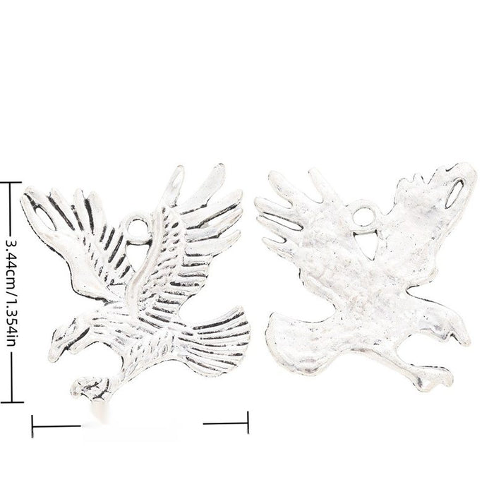 Flying Eagle Detailed Alloy Charm in Antique Silver Finish