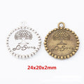 Double-Sided Tree of Life Round Charms in Two Finishes view 1