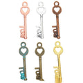 Love Heart Bow Key Metal Charm for Jewelry Making in 6 Visible Finishes view 1