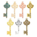 Ornate Skeleton Key Metal Charms in Seven Finish Options view 1