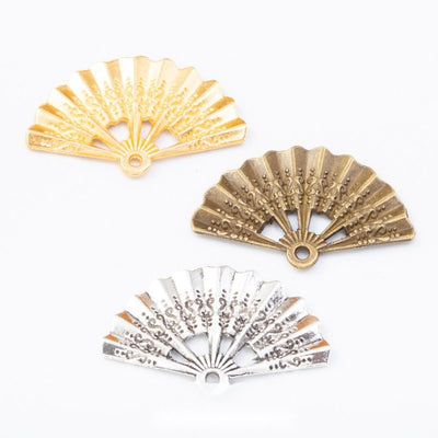 Group view of the available open folding fan charms