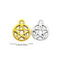 Small Circle Pentagram Metal Charms in Gold and Silver view 1