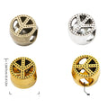 Peace Sign Large Hole Bead with an open peace-symbol face in 3 Metal Finishes view 1