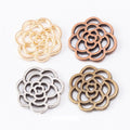 Openwork Rose Flower Metal Components in Four Antique Finishes view 1