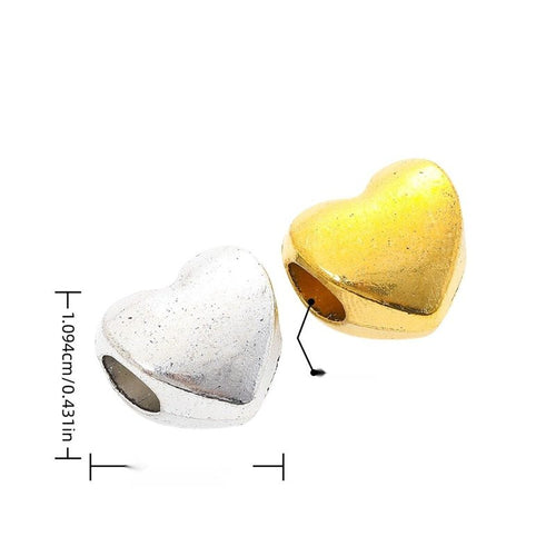 Antique Gold plain heart slider bead shown in product image 1