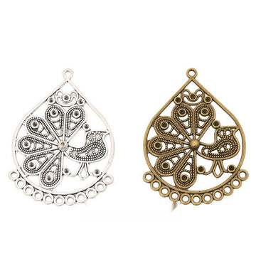 Peacock Teardrop Chandelier Connector in Two Antique Finishes