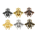 Detailed Bee Charm Alloy Jewelry Making Component in 6 Finish Options view 1