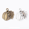 Double Sided Pumpkin Antique Metal Charms Jewelry Findings view 1