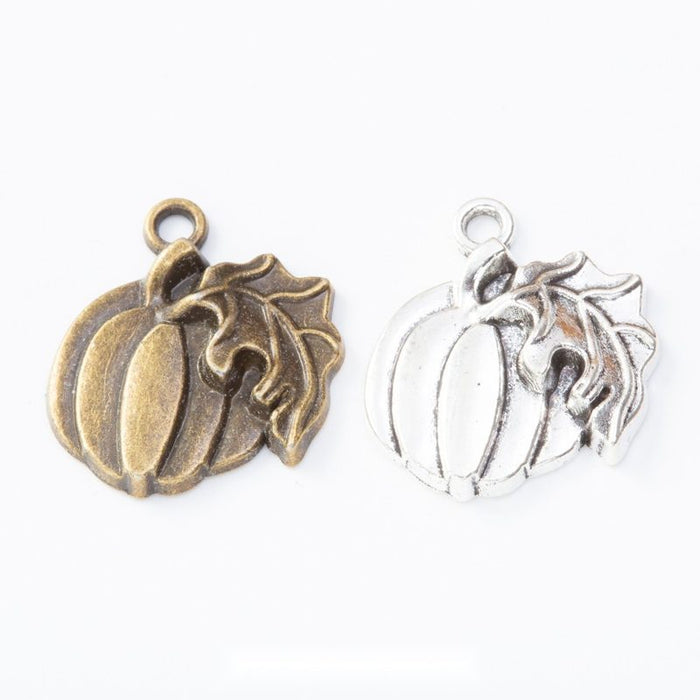 Double Sided Pumpkin Antique Metal Charms Jewelry Findings