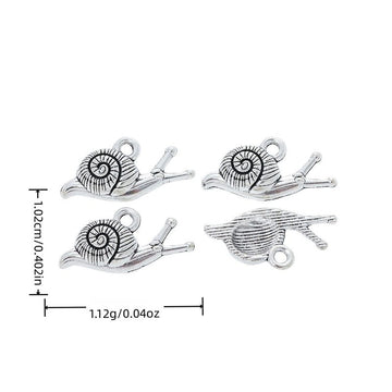 Detailed Snail Charm in 1 Metal Finish for Jewelry Making