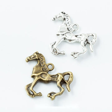 Running Horse Metal Charm Pendant in Two Vintage Finishes